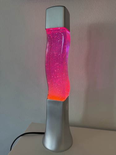 Pink retro wavy glitter - wavy,